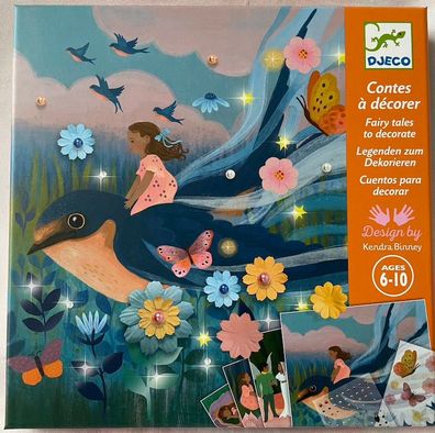 DJECO Kreativset Aufkleber Sticker Märchen mit Stickern "Däumelinchen