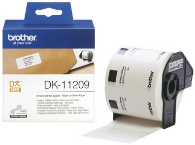 Brother DK11209 DK-Einzeletiketten Papier - Adress-Etiketten, 29x62 mm, 800 Stück, sc
