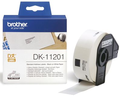 Brother DK11201 DK-Einzeletiketten Papier - Adress-Etiketten, 29 x 90 mm, 400 Stück,
