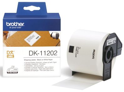 Brother DK11202 DK-Einzeletiketten Papier - Versand-Etiketten, 62x100 mm, 300 Stück,