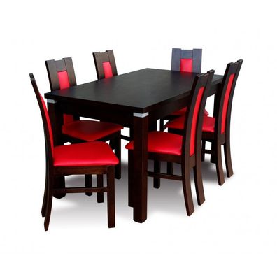 Möbelset Klapptisch mit 6 gepolsterten Stühlen