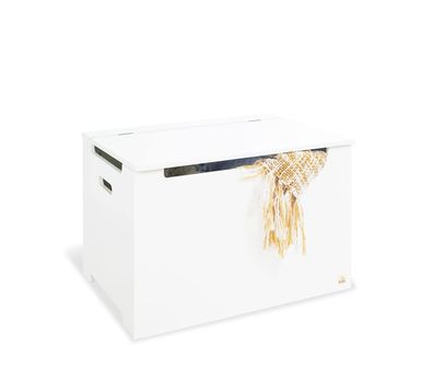 Pinolino Spielzeugtruhe mit Klappendämpfer – Stauraumkiste aus Holz für Kinder