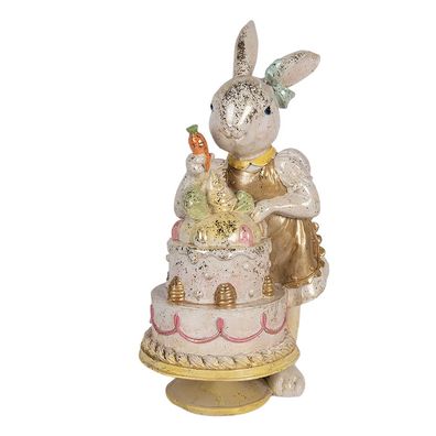 Clayre & Eef Dekorationsfigur Kaninchen 20x15x36 cm Weiß Kunststoff (Gr. 20x15x36 cm)