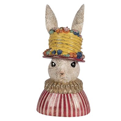 Clayre & Eef Dekorationsfigur Kaninchen 26x19x50 cm Beige Kunststoff