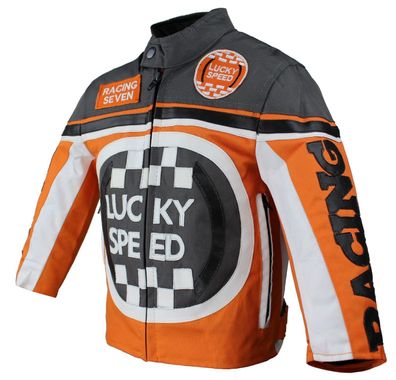 Motorradjacke Kinder Biker Jacke Motorrad Racing Jacket Moto Biker Rocker Orange