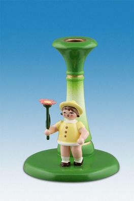 Kerzenhalter Kerzenhalter mit Blumenkind bunt Höhe 6,5cm NEU Kerze Kerzenlicht Te