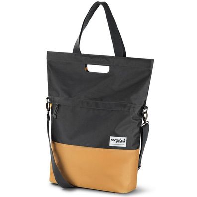 Recycelte Shopper-Fahrradtasche Urban Proof 20 Liter - Grau/Gelb