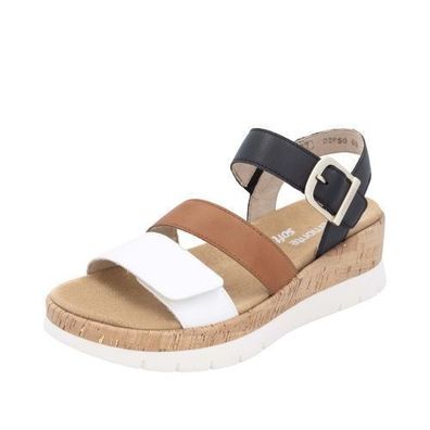 Remonte Riemchensandalen - Weiß / Noccia / Schwarz Leder