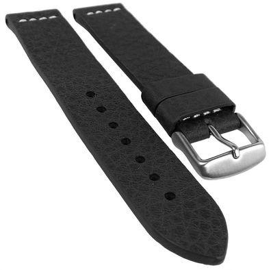 Eichmüller Uhrenarmband Leder genarbt flach weich schwarz Dornschließe