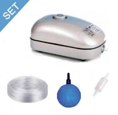 Hailea ACO-9601 Belüfterset mit Membranpumpe und Belüfterstein