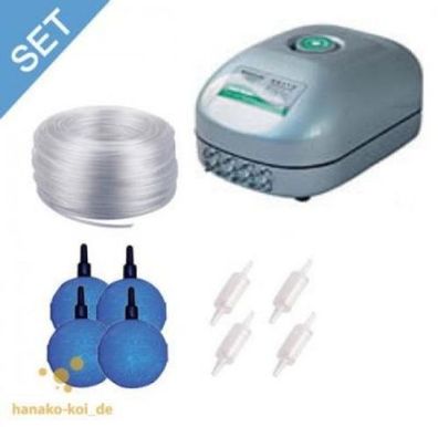 Hailea ACO-9610 Belüfter-Set mit Membranpumpe und Belüftersteinen
