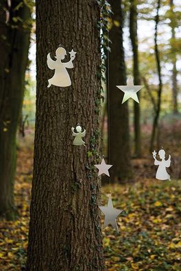 Fink STAR, Hänger, Edelstahl, poliert, silberfarben, L. 15 cm, B. 1 cm, H. 15 cm