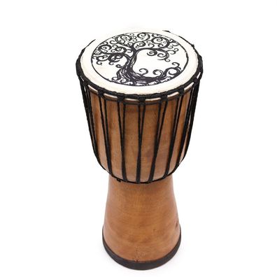 Handgefertigte Djembe-Trommel mit Lebensbaum-Motiv – 40 cm | Musikinstrument