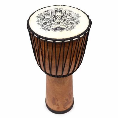 Handgefertigte Djembe-Trommel mit Hamsa-Motiv – 50 cm | Musikinstrument