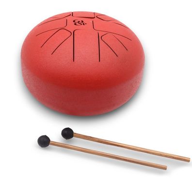 Steel Tongue Drum Red Om – 8-Ton Klanginstrument für Meditation & Klangtherapie