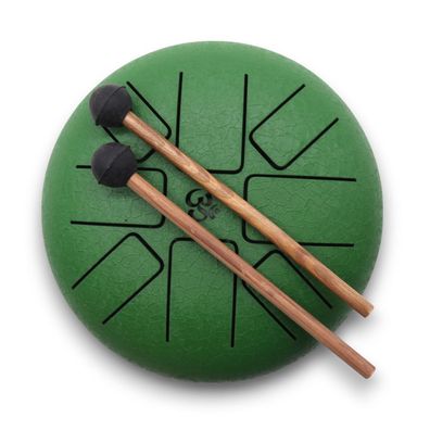 Steel Tongue Drum Green Om – 8-Ton Klanginstrument f. Meditation & Klangtherapie