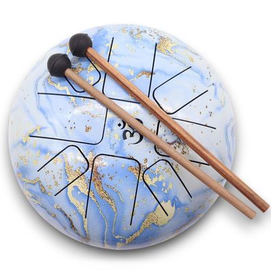 Steel Tongue Drum Blue Sky – 8-Ton Klanginstrument f. Meditation & Klangtherapie