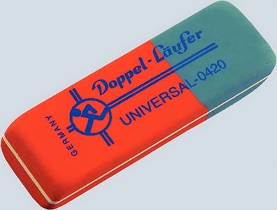 Radierer Doppel-Läufer Universal 75x24x10mm, Kautschuk, 0420