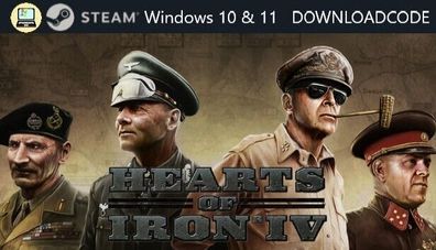 NEU PC Computer Spiel Hearts of Iron IV Starter Edi. für Windows 10 11 STEAM Key