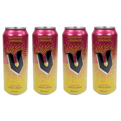 V Raspberry Lemonade Guarana Energy Drink 4er Pack - Australian Import 4x500 ml