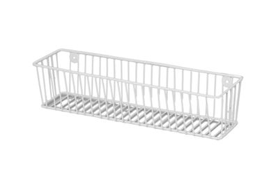 Ablagekorb Küche Büro Werkstatt Bad 37x10x8cm Stahl weiß pulverbeschichtet