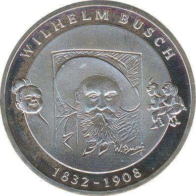 BRD 10 Euro 2007 D Wilhelm Busch Silber*