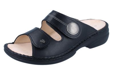 FINN Comfort Sansibar Damen Pantolette schwarz Glattleder