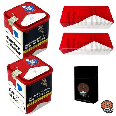 Marlboro Rot Tabak 2x 103g L Dose + 2x Marlboro Rot Filterhülsen + Zubehör