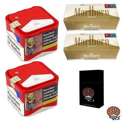 Marlboro Red/Rot Tabak 2x 70g M Dose + Marlboro Gold Extra Filterhülsen + Zubehör