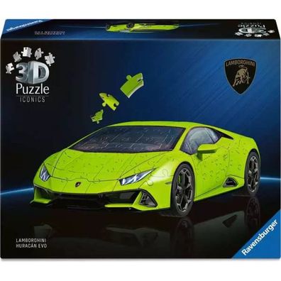 Ravensburger 3D Puzzle Iconics: Lamborghini Huracan Evo zelen 108 Zoll