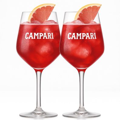 Campari Weingläser - 2er Set | Original Campari Aperitivo Gläser