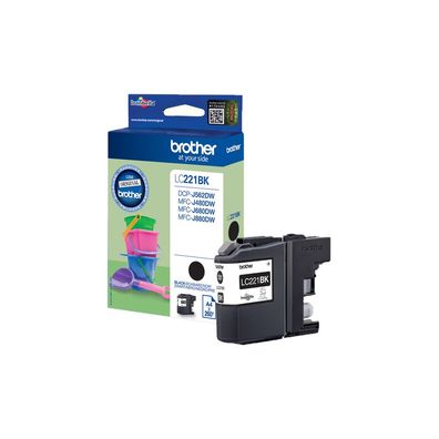 Brother LC221BK Original Brother Tintenpatrone schwarz (LC-221BK)