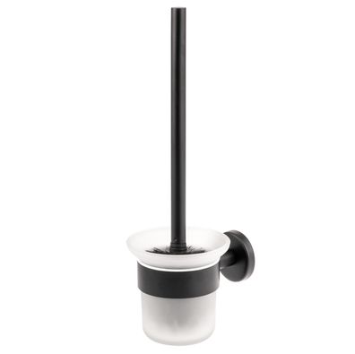 bremermann Bad-Serie PIAZZA BLACK - WC-Garnitur aus Glas & Edelstahl, schwarz