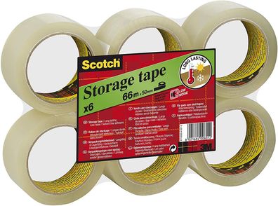 3M Scotch Verpackungsklebeband LOW NOISE 50 mm x 66 m 6er Pack
