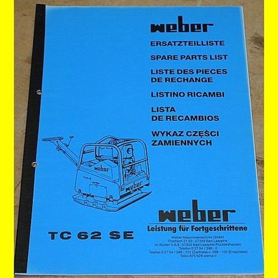 Weber Rüttelplatte TC62 SE - Ersatzteilliste