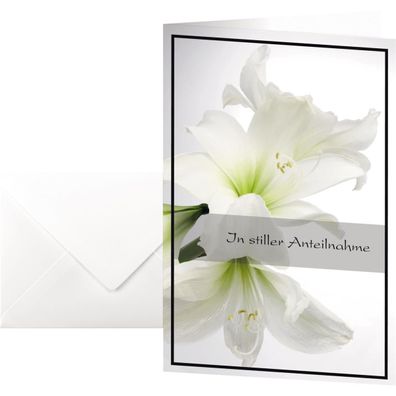 sigel Trauerkarte "Weiße Amaryllis" (B)115 x (H)170 mm(T)