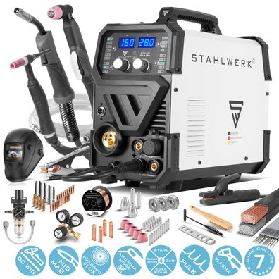 Stahlwerk Kombi Schweißgerät CTM-416 PULS Pro Vollausstattung 6 in 1 160 A