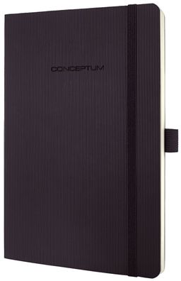 SIGEL CO321 Notizbuch Conceptum - ca. A5, liniert, 194 Seiten, schwarz, Softcover