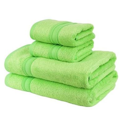 Bambus-Handtuch-Set, grün 2 Stück 30x50 cm, 2 Stück 50x100 cm