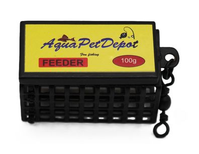 APD 100g x 10 Futterkörbe ohne Blei mit Öse+ Wirbel 59 x 30 x 30 mm