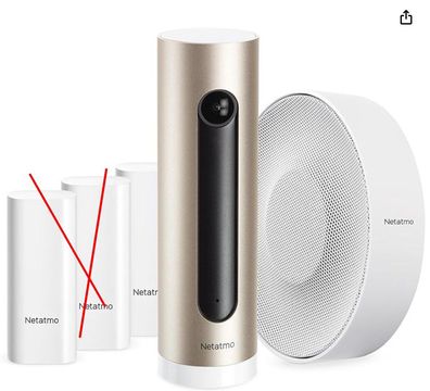 Netatmo Komplettes intelligentes Videoalarmsystem, interne WiFi-Kamera + drahtlose Si