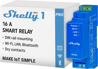 Shelly Pro 1 – Trockenkontakt-Smart-Relais für DIN-Schiene
