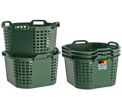 5x Obstkorb 50 Liter Gartenkorb Gemüsekorb Stapelbar Erntekorb Kartoffelkorb
