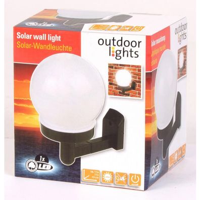 Solar Wand Leuchte LED Kugel Dekoration Licht Außenbereich Garten Beleuchtung