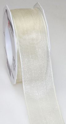 6074025104 Organzaband DK - 40 mm x 25 m, creme