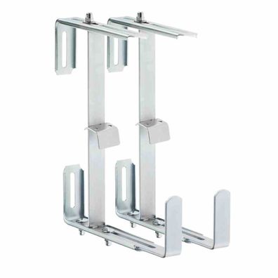 Blumenkastenhalter 3-fach verstellbar verzinkt. 2er Set