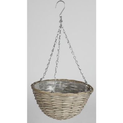 Blumenampel Übertopf zum Aufhängen 30 x 16cm Pflanzenkorb Weide rund