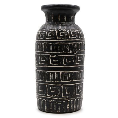 Terrakotta-Vase „Greek Straight“ – Chocolate-Farbton, geradliniges Design