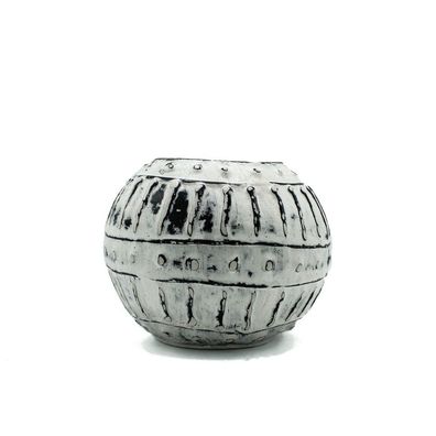 Greek Bubble Clay Pot – Cream, 10 cm, organisches Design mit Oberflächenstruktur