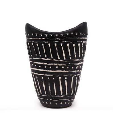 Swirls Shaped Vase – Chocolate | Terrakotta-Vase | Handgefertigt auf Lombok